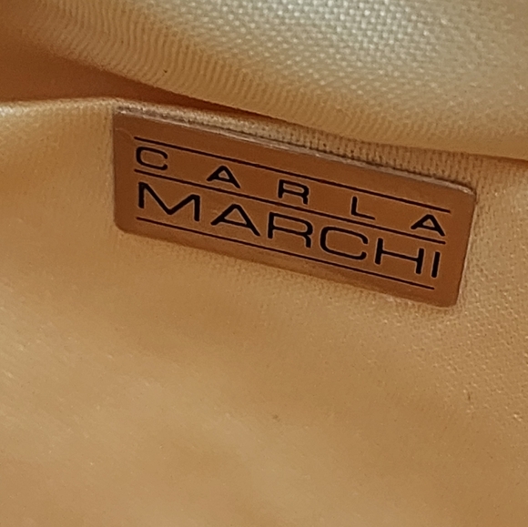 EVENING BAG 1970s HAND BEADED GOLD + CONVERTIBLE SHOULDER SNAKE CHAIN NWOT MINT - Picture 8 of 14